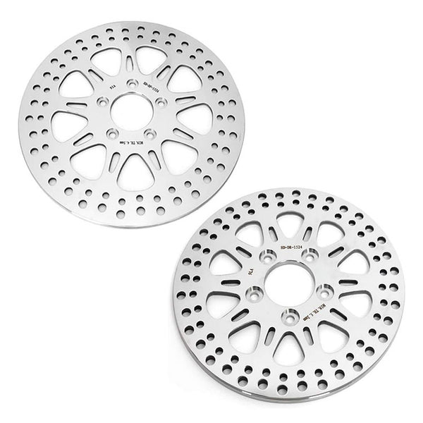 For Harley Davidson Sportster XL883L Super  Low / XL1200C Custom / XL1200T Superlow / XL1200X Forty Eight 2014-2023 11.8" Front 10.2" Rear Brake Disc Rotors