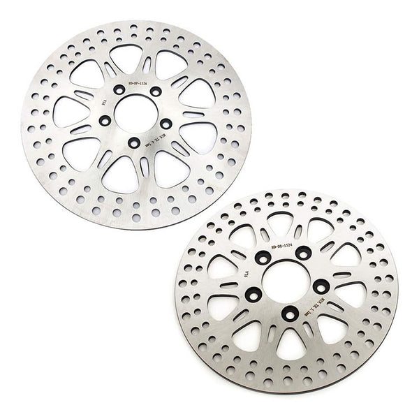 For Harley Davidson Sportster XL883L Super  Low / XL1200C Custom / XL1200T Superlow / XL1200X Forty Eight 2014-2023 11.8" Front 10.2" Rear Brake Disc Rotors