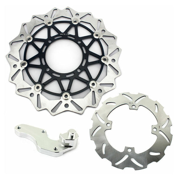 For Kawasaki KLX250R 93-96 / KLX300R 97-07 / KLX650 97-03 / KX500 94-04 / Suzuki RMZ250 04-06 Front Rear Brake Disc Rotors & Bracket