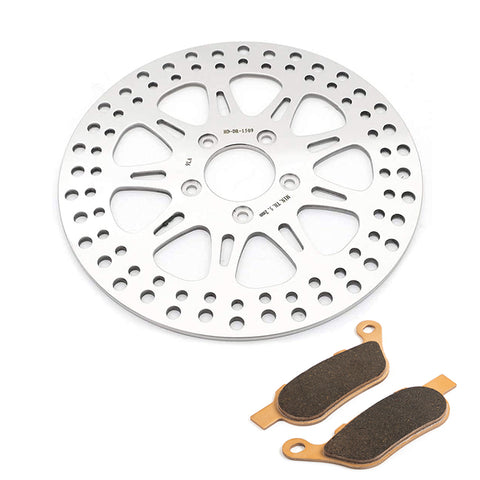 For Harley Davidson Dyna Street Bob / Super Glide Custom / Fat Bob / Low Rider / Wide Glide 2008-2009 11.5" Rear Brake Disc Rotor / Pads