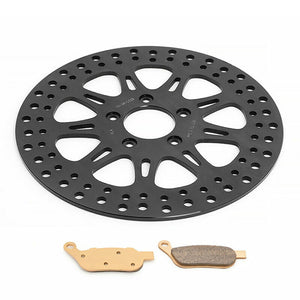 For Harley Davidson Dyna Street Bob / Super Glide Custom / Fat Bob / Low Rider / Wide Glide 2008-2009 11.5" Rear Brake Disc Rotor / Pads