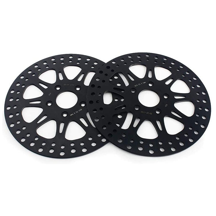 For Harley Davidson FXEF Fat Bob 1985-1986 2pcs 11.5" Front Brake Disc Rotors / Pads