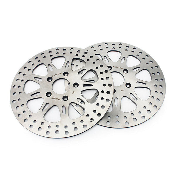 For Harley Davidson FXEF Fat Bob 1985-1986 2pcs 11.5" Front Brake Disc Rotors / Pads