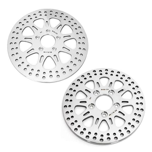 For Harley Davidson Sportster XL1200C Custom 2014-and up / XL1200NS Iron 2019-and up 11.8" Front 10.2" Rear Brake Disc Rotors
