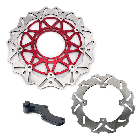 For Honda CRF250R CRF450R 2004-2014 / CRF450X 2005-2018 320mm Oversize Front Rear Brake Disc Rotors & Bracket