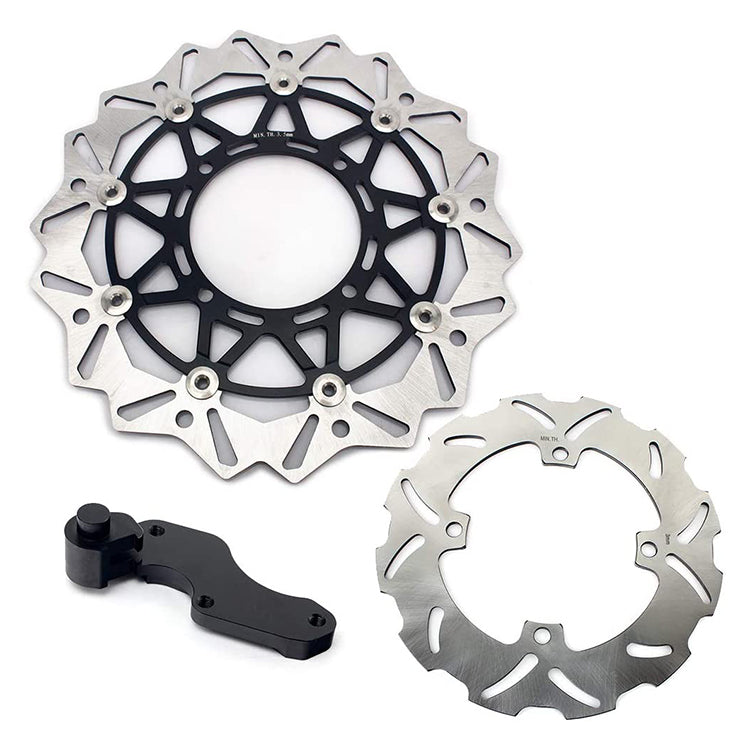 For Kawasaki KX125 KX250 2006-2008 / KX250F KX450F 2006-2018 / KLX450R 2007-2022 320mm Oversize Front Rear Brake Disc Rotors & Bracket