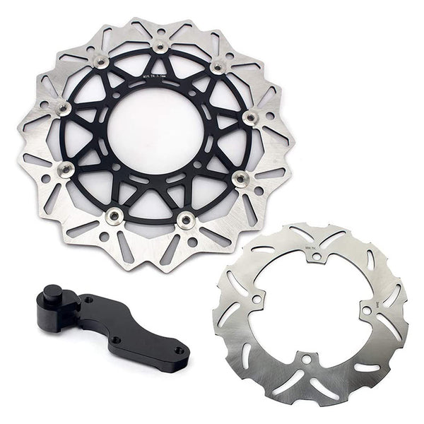 For Kawasaki KX125 KX250 2006-2008 / KX250F KX450F 2006-2018 / KLX450R 2007-2022 320mm Oversize Front Rear Brake Disc Rotors & Bracket