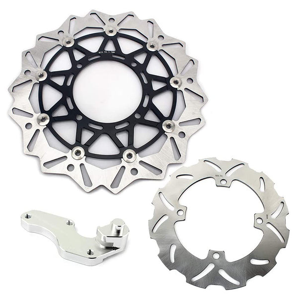 For Kawasaki KX125 KX250 2006-2008 / KX250F KX450F 2006-2018 / KLX450R 2007-2022 320mm Oversize Front Rear Brake Disc Rotors & Bracket