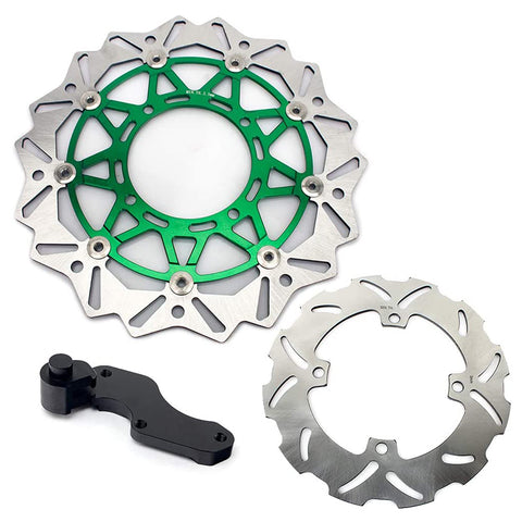 For Kawasaki KX125 KX250 2006-2008 / KX250F KX450F 2006-2018 / KLX450R 2007-2022 320mm Oversize Front Rear Brake Disc Rotors & Bracket