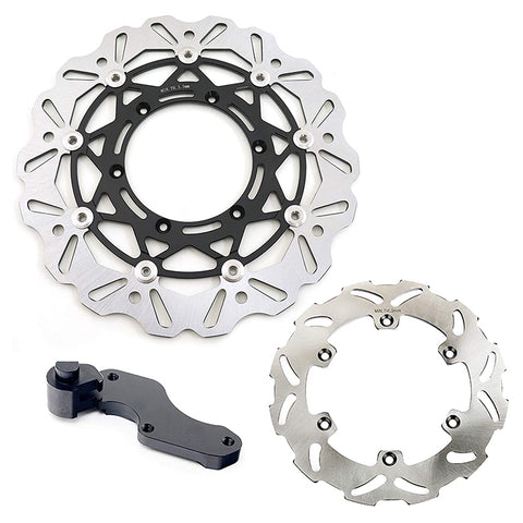 For Suzuki RM125 RM250 1996-1999 / DRZ400E 2000-2008 / DRZ400S 2000-2009 320mm Front Rear Brake Disc Rotors & Bracket