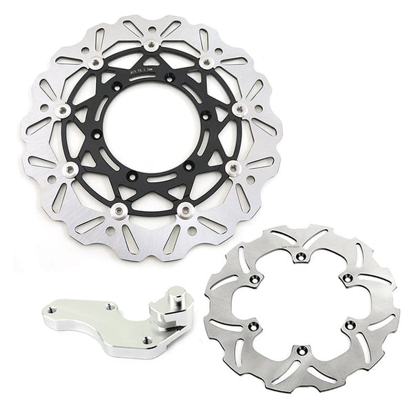 For Suzuki RM125 2000-2012 / RM250 2000-2014 / SV SM (Italy) 125 2005-2006 320mm Front Rear Brake Disc Rotors & Bracket