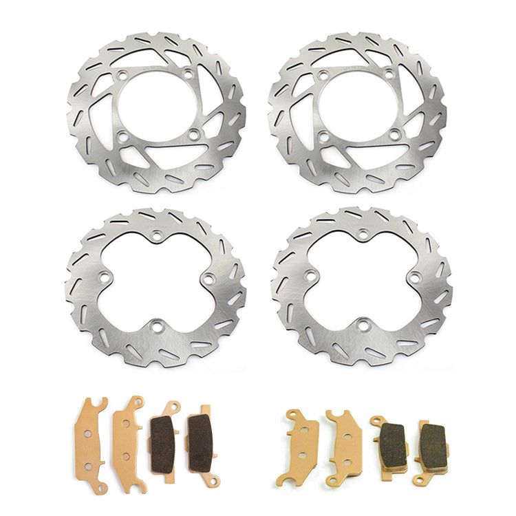 For Yamaha Grizzly 550 YFM550F 2009-2015 / Grizzly 700 YFM700F 2007-and up Front Rear Brake Disc Rotors / Pads