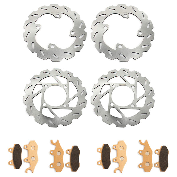 For Yamaha Rhino 700 YXR700F 2008-2009 2011-2013 Front Rear Brake Disc Rotors / Pads