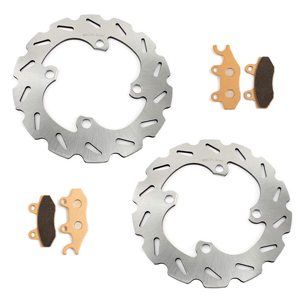 For Yamaha Rhino 700 YXR700F 2008-2009 2011-2013 Front Rear Brake Disc Rotors / Pads