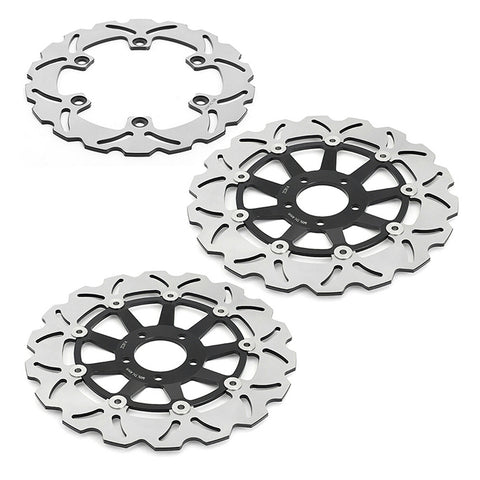 Front Rear Brake Disc Rotors for Kawasaki ZZR1100 Ninja ZX11 1990-1992