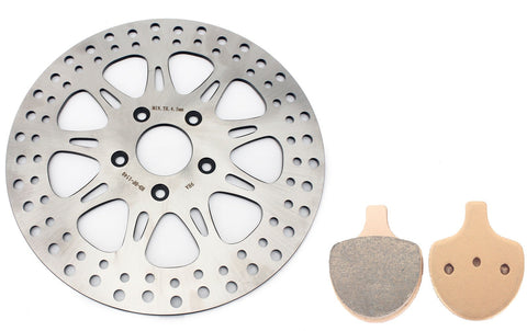 Front Brake Disc Rotor With Pads For Harley Davidson Touring FLHRI Road King EFI 1996-1997