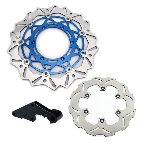 For Yamaha YZ250F 450F 2008-2015 / YZ125 250 2008-2016 320mm Front Rear Brake Disc Rotors & Bracket