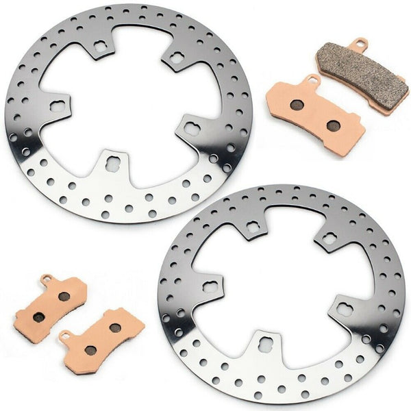 2pcs Front Brake Disc Rotors & Pads For Harley Touring Road King / Electra Glide / Street Glide / Road Glide 2014-2021