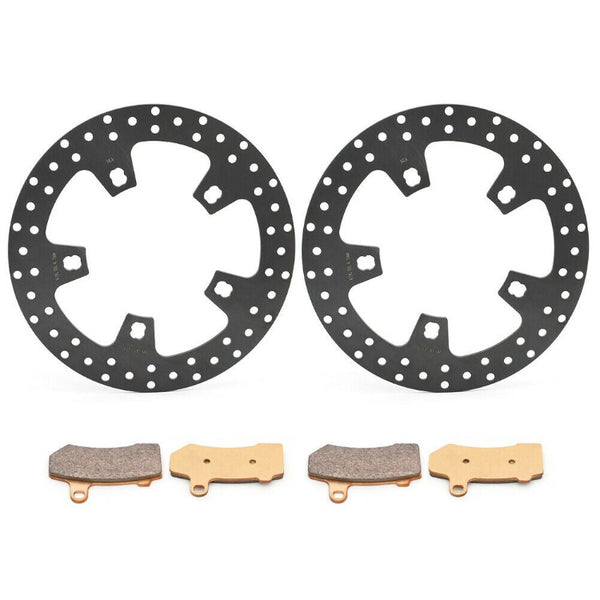 2pcs Front Brake Disc Rotors & Pads For Harley Touring Road King / Electra Glide / Street Glide / Road Glide 2014-2021